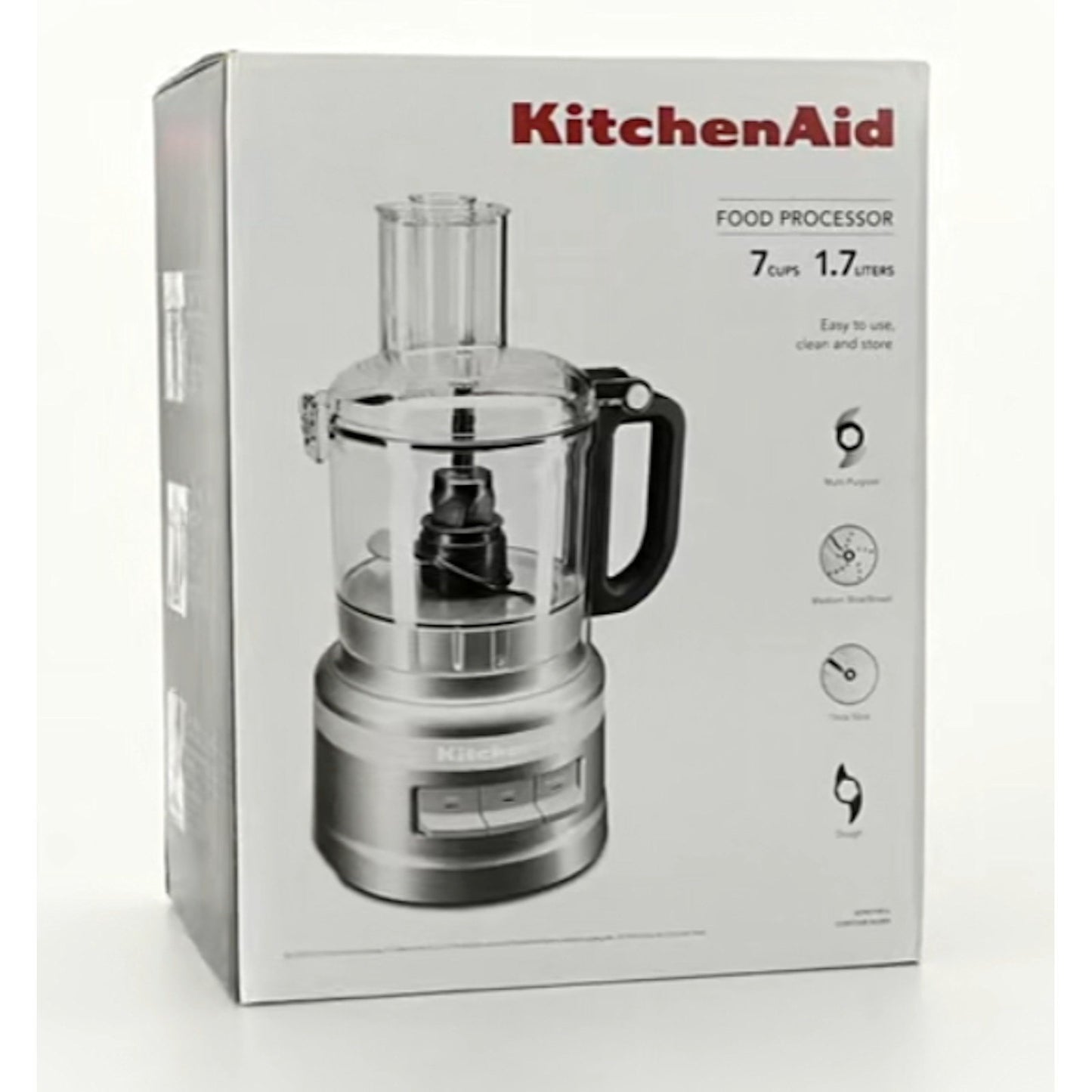 KitchenAid 7 Cup Food Processor Exact Slice System Prep Slicer Chopper Silver