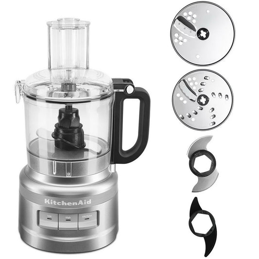 KitchenAid 7 Cup Food Processor Exact Slice System Prep Slicer Chopper Silver