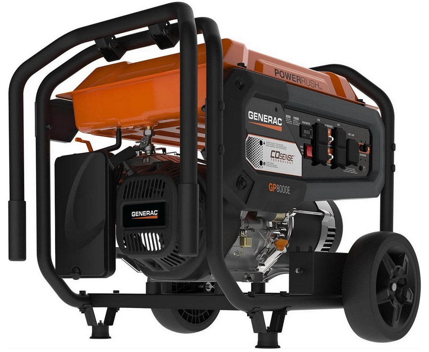 Generac Portable Gas Power Generator 8,000 Watts Electric Start and Cord