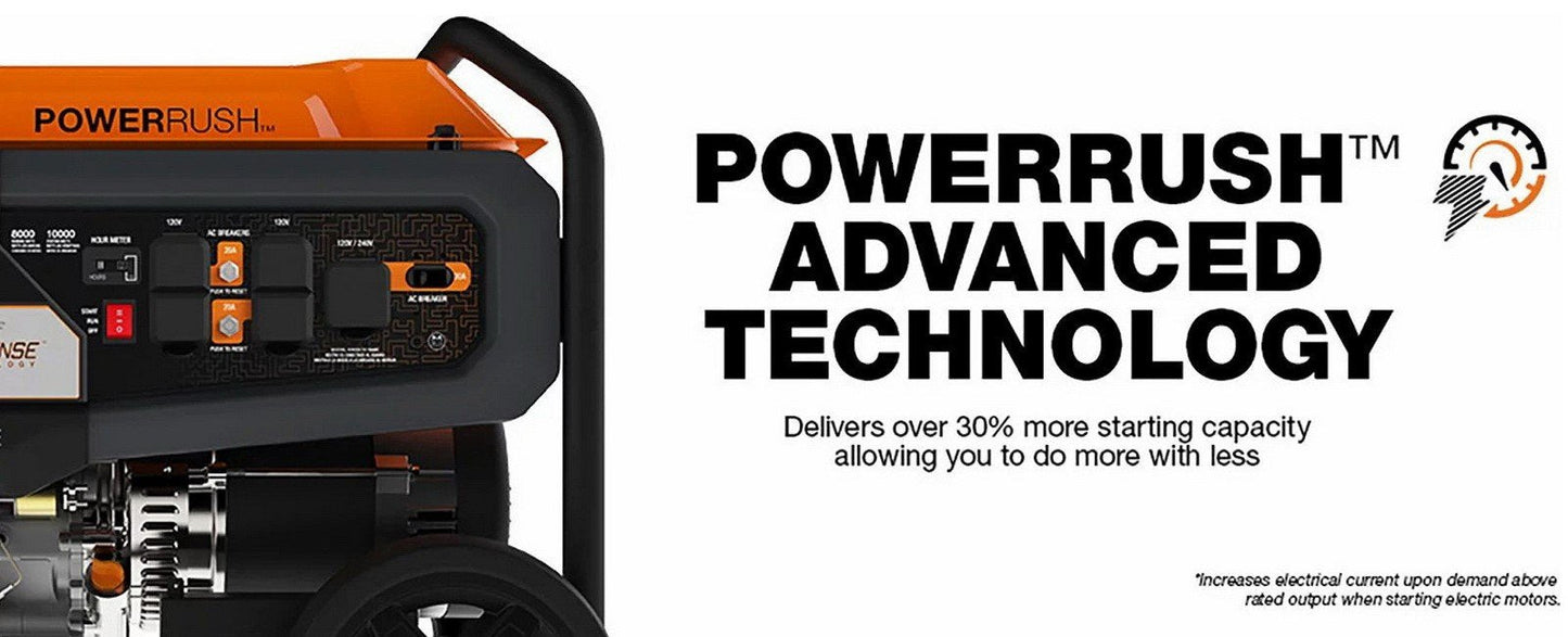 Generac Portable Gas Power Generator 8,000 Watts Electric Start and Cord