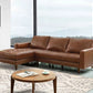 Top-Grain Leather Sectional L-Shaped Sofa Couch Chaise Living Room Furniture Set