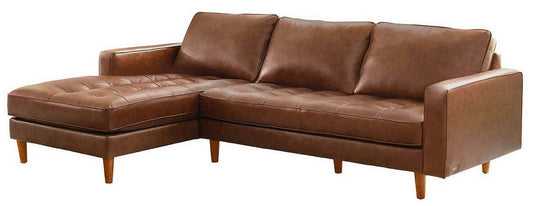 Top-Grain Leather Sectional L-Shaped Sofa Couch Chaise Living Room Furniture Set
