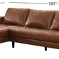 Top-Grain Leather Sectional L-Shaped Sofa Couch Chaise Living Room Furniture Set