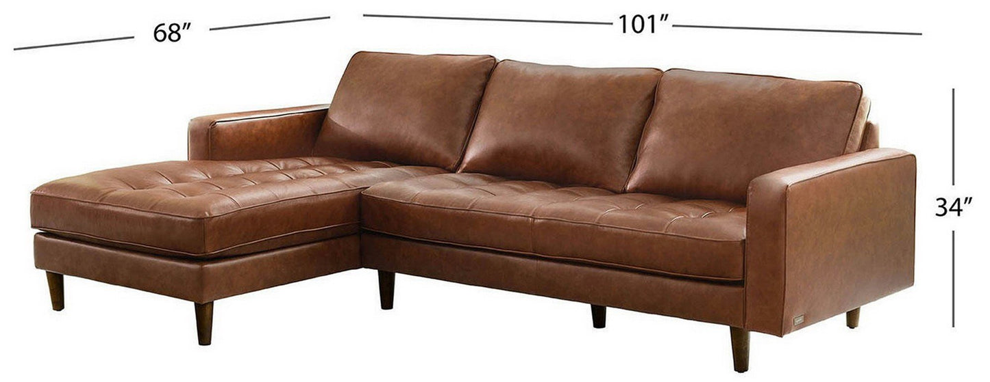 Top-Grain Leather Sectional L-Shaped Sofa Couch Chaise Living Room Furniture Set