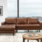 Top-Grain Leather Sectional L-Shaped Sofa Couch Chaise Living Room Furniture Set