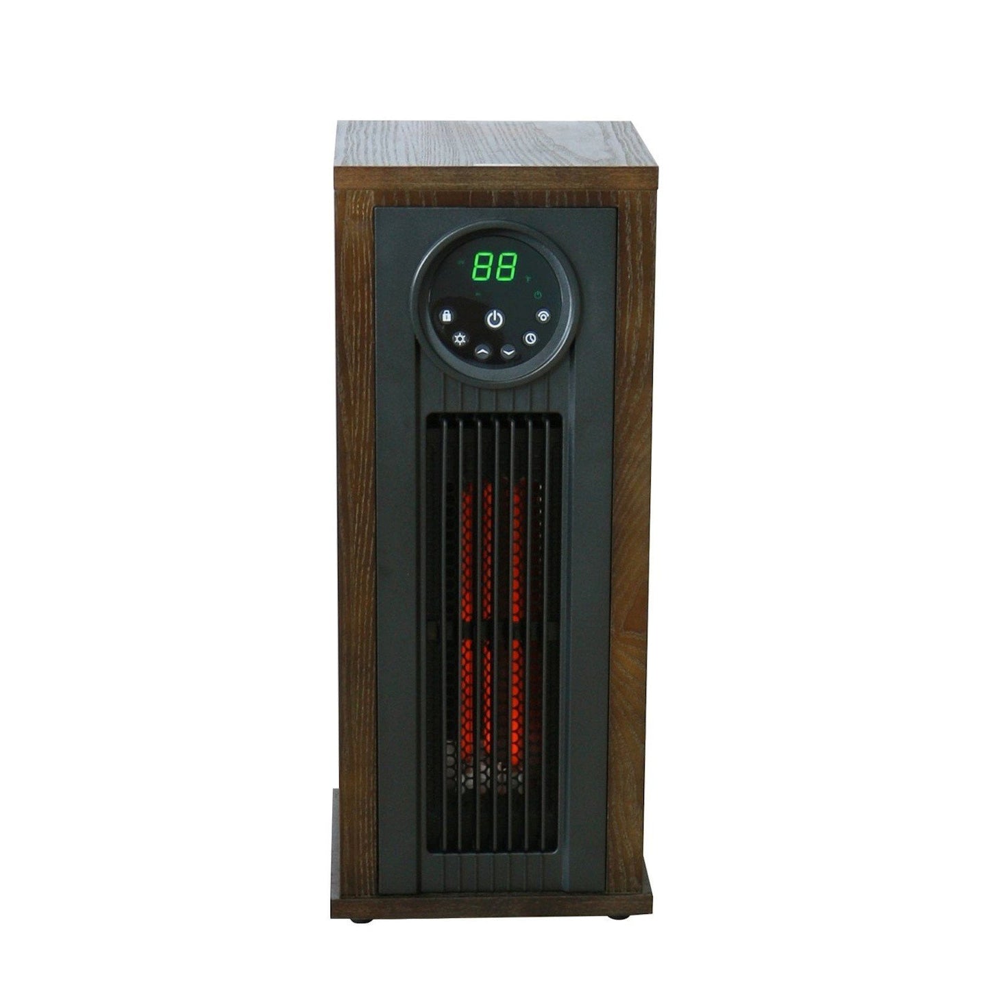 Infrared Electric Space Heater 23" Tower 1500 Watt Remote Control Wood Cabinet