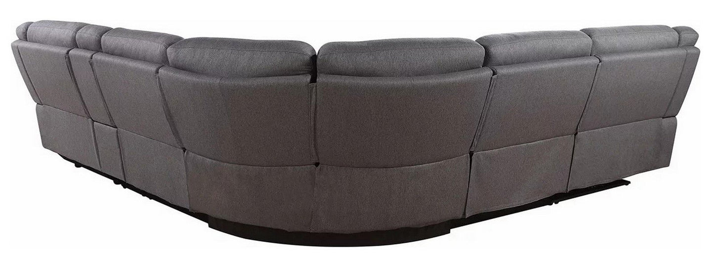6 Piece Reclining Sectional Sofa Couch Chaise Modular Fabric Furniture Set Grey