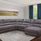 6 Piece Reclining Sectional Sofa Couch Chaise Modular Fabric Furniture Set Grey