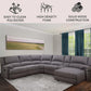 6 Piece Reclining Sectional Sofa Couch Chaise Modular Fabric Furniture Set Grey