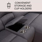 6 Piece Reclining Sectional Sofa Couch Chaise Modular Fabric Furniture Set Grey
