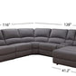 6 Piece Reclining Sectional Sofa Couch Chaise Modular Fabric Furniture Set Grey