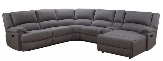 6 Piece Reclining Sectional Sofa Couch Chaise Modular Fabric Furniture Set Grey