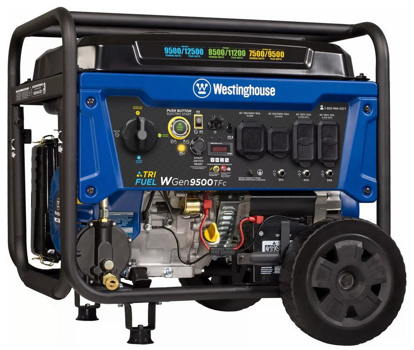 Westinghouse 12500 Peak Watt Portable Generator Tri Fuel Whole Home Power Backup
