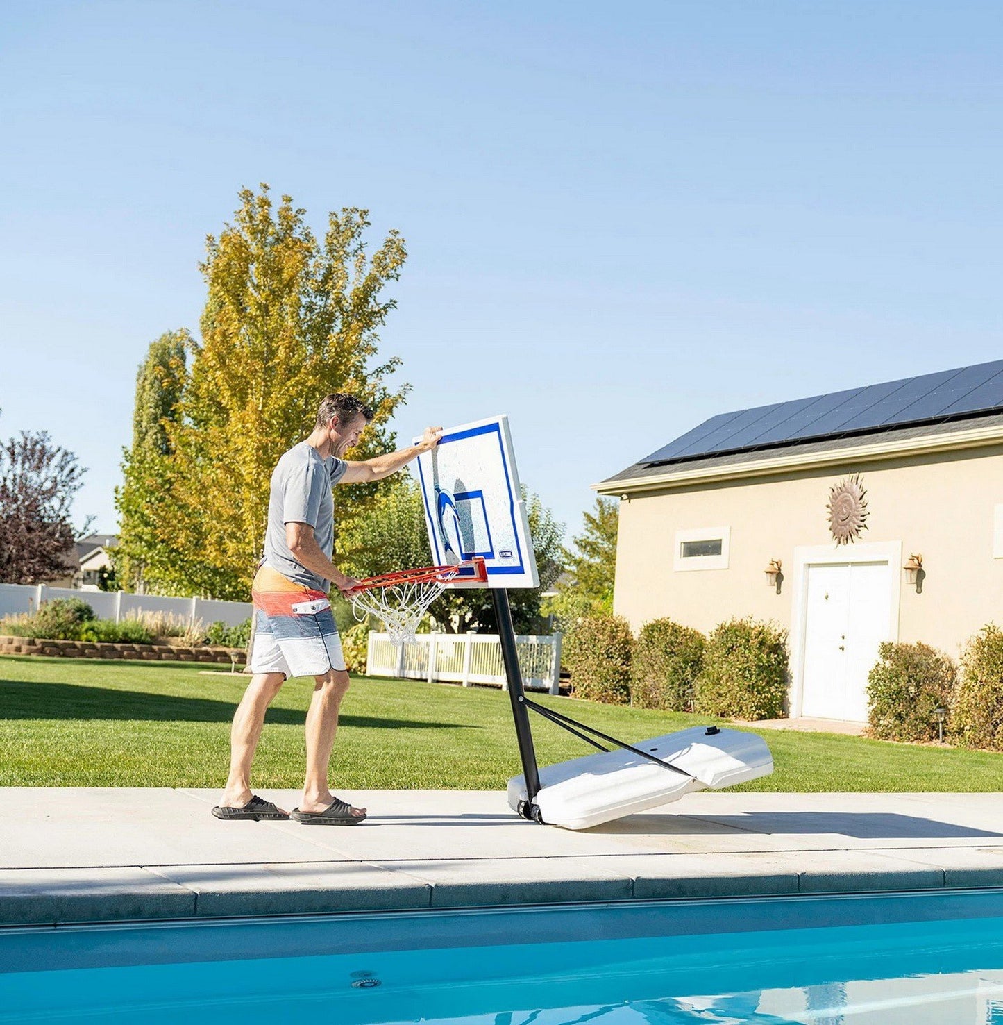 Swimming Pool Basketball Goal 44" Backboard Pool Side Hoops System