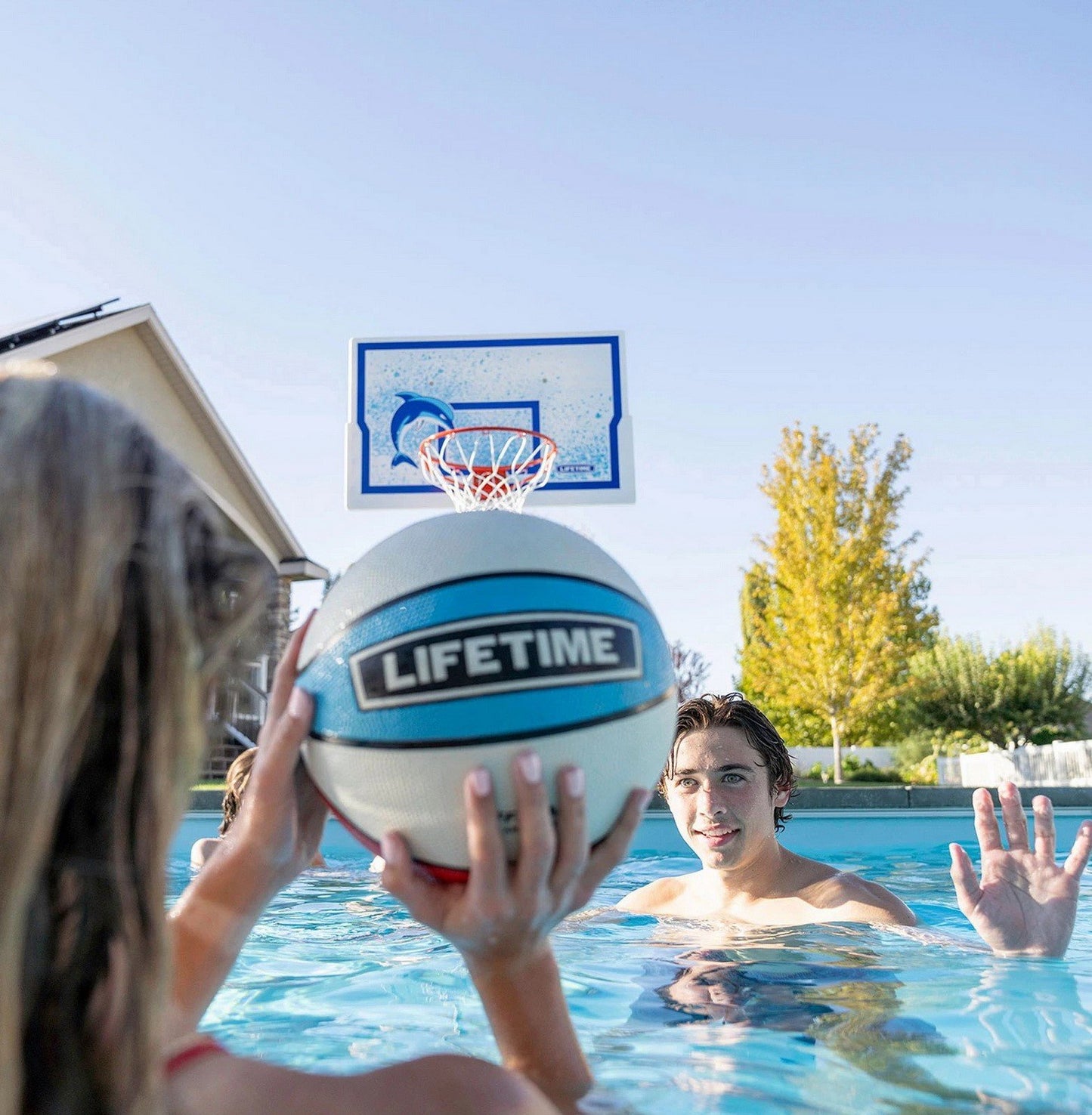 Swimming Pool Basketball Goal 44" Backboard Pool Side Hoops System
