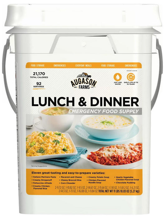 Augason Farms Lunch and Dinner Variety Emergency Food Supply 4-Gallon Pail