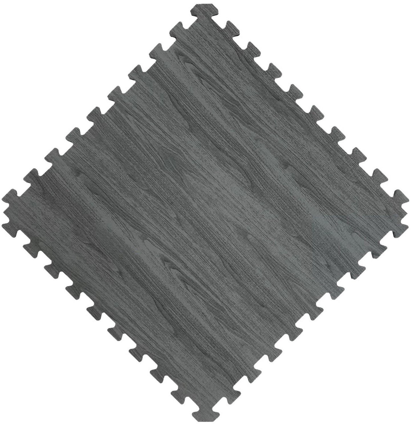 Norsk 25" x 25" Reversible Foam Flooring Gray Wood & Black 9 Tiles Set