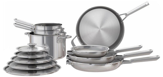 Ninja EverClad 12 pc Tri Ply Stainless Steel Cookware Set Induction Ready
