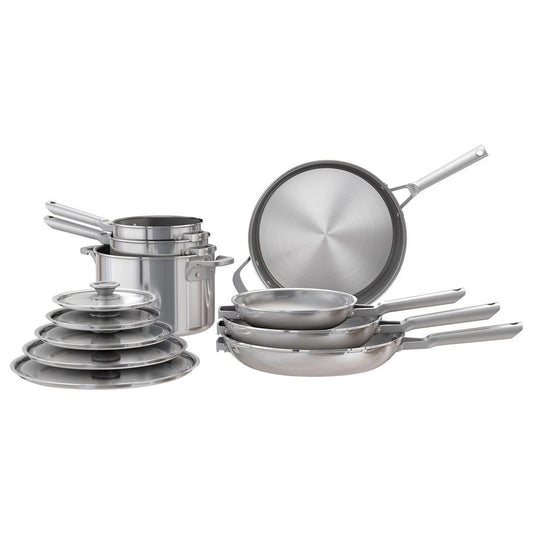 Ninja EverClad 12 pc Tri Ply Stainless Steel Cookware Set Induction Ready