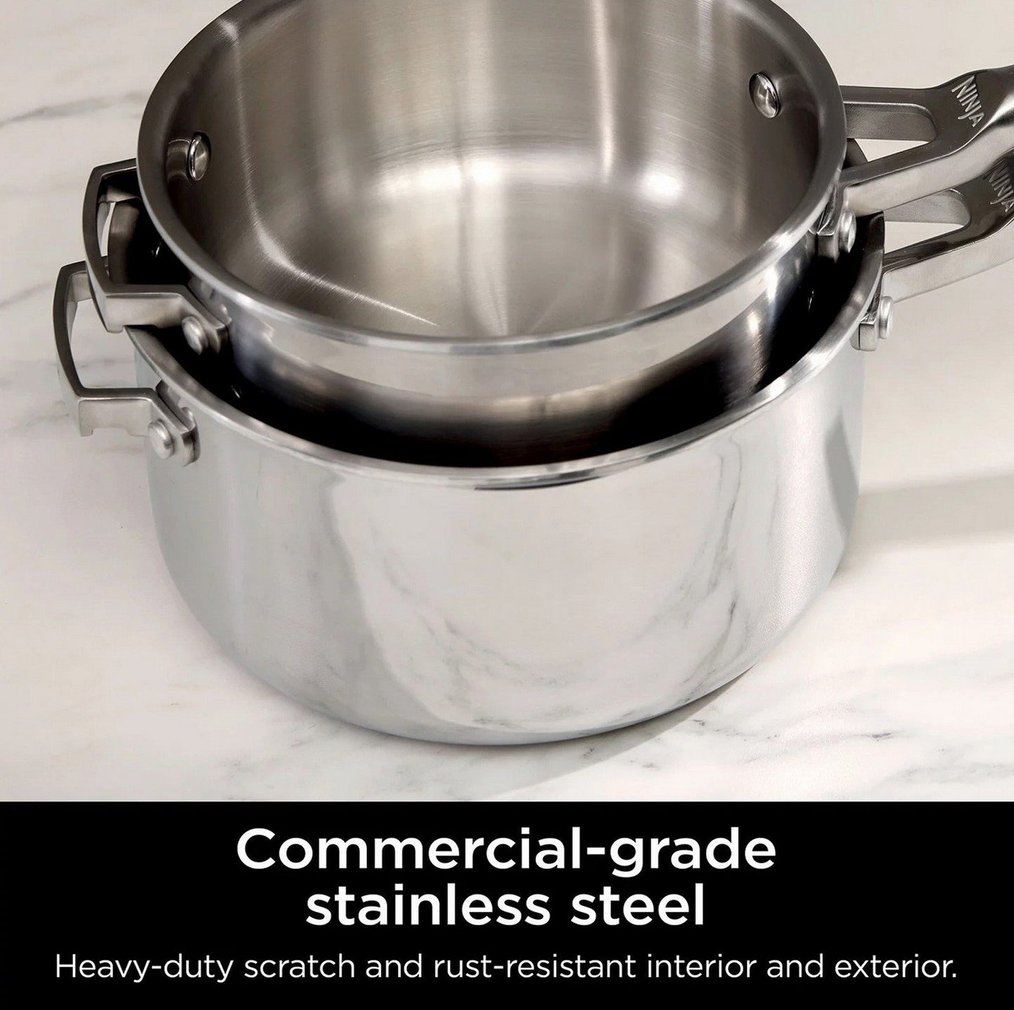 Ninja EverClad 12 pc Tri Ply Stainless Steel Cookware Set Induction Ready