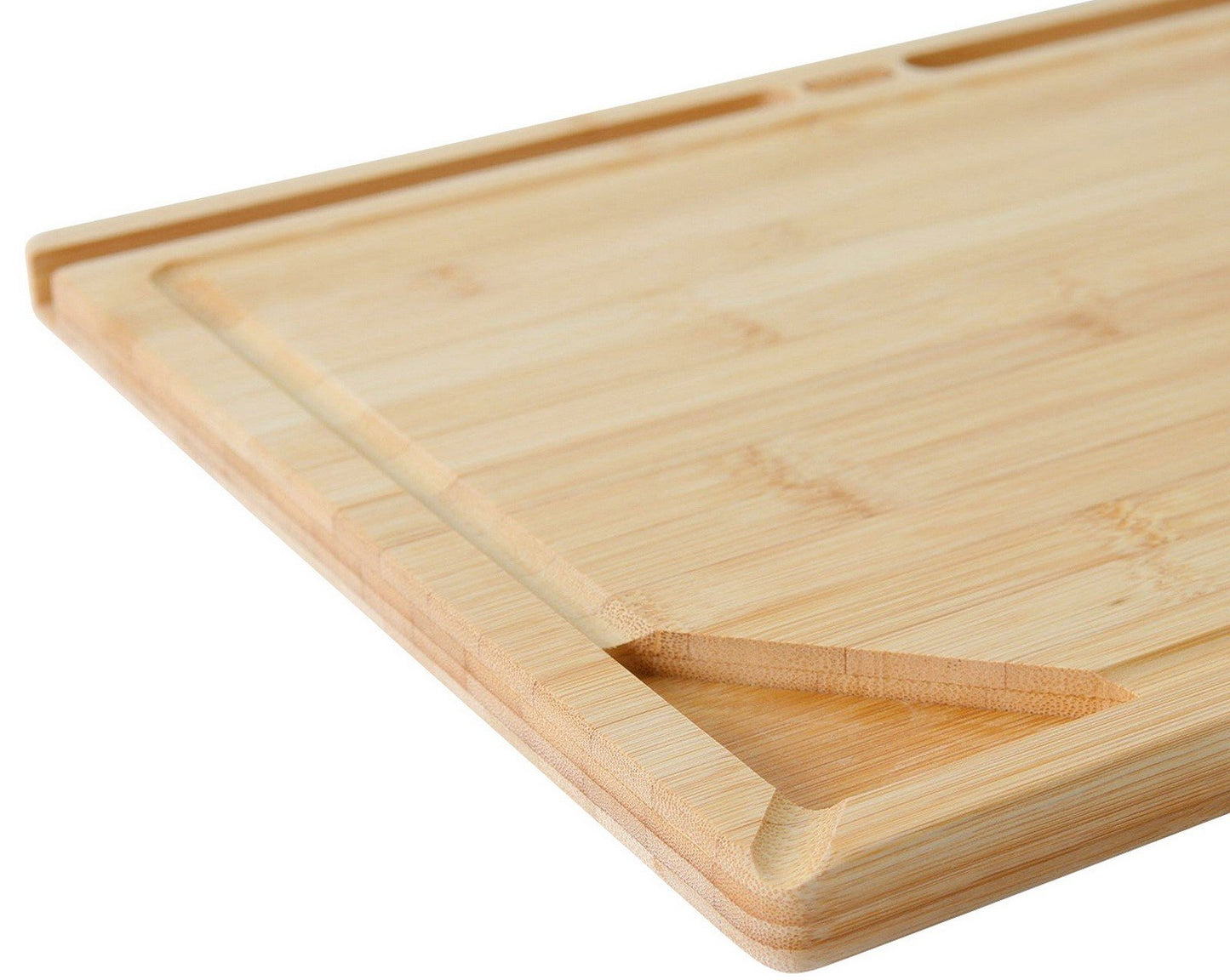 All Natural Bamboo Cutting Board 16" x 12" with 2 PrepTech Phone Holder Slots