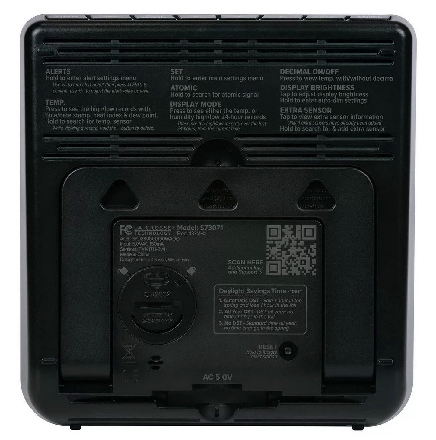 La Crosse Wireless Color Weather Station Temperature Humidity Forecast Time Date