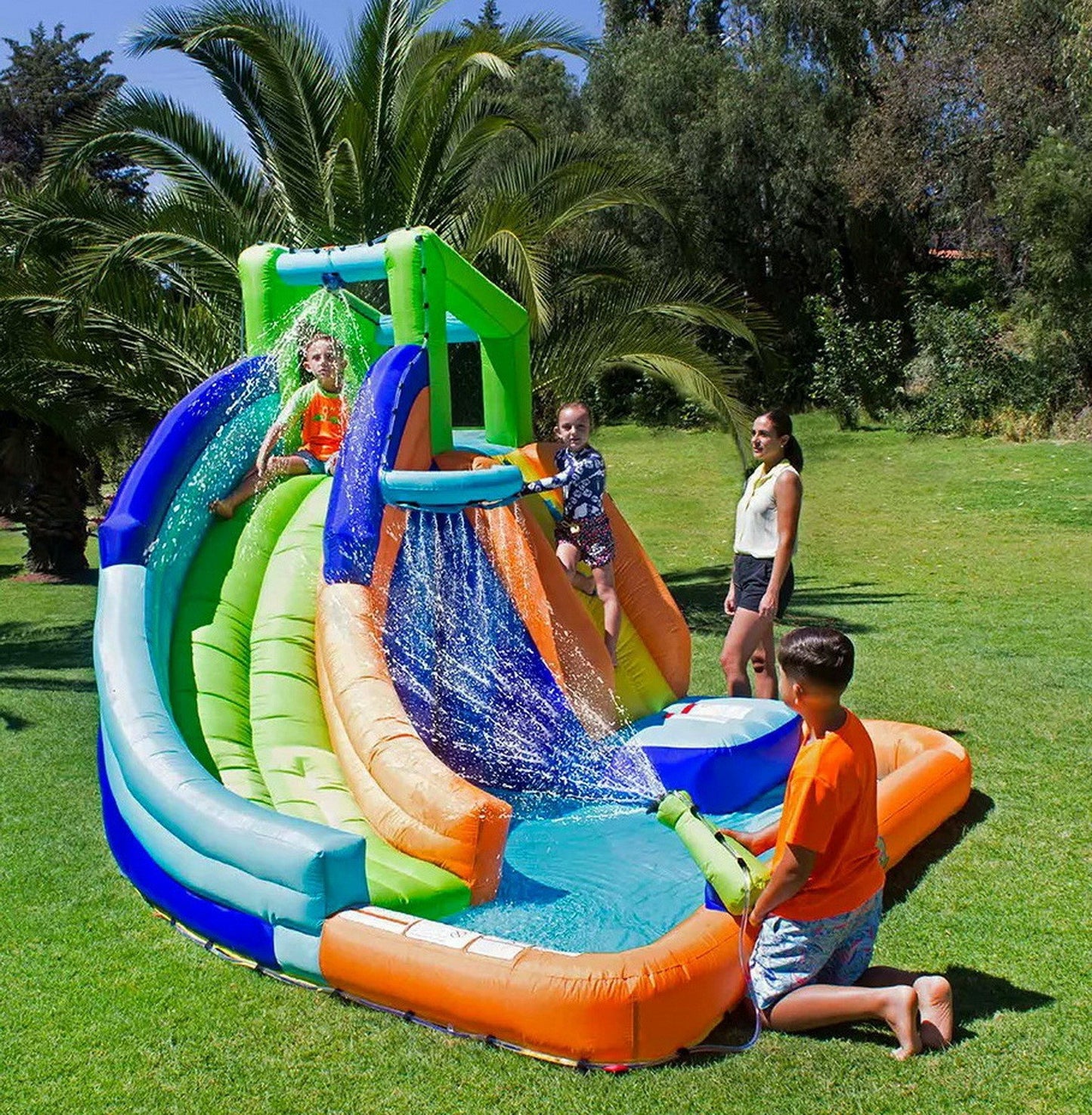 Kids Large Inflatable Water Slide Splash Pool Climbing Wall My First Waterslide