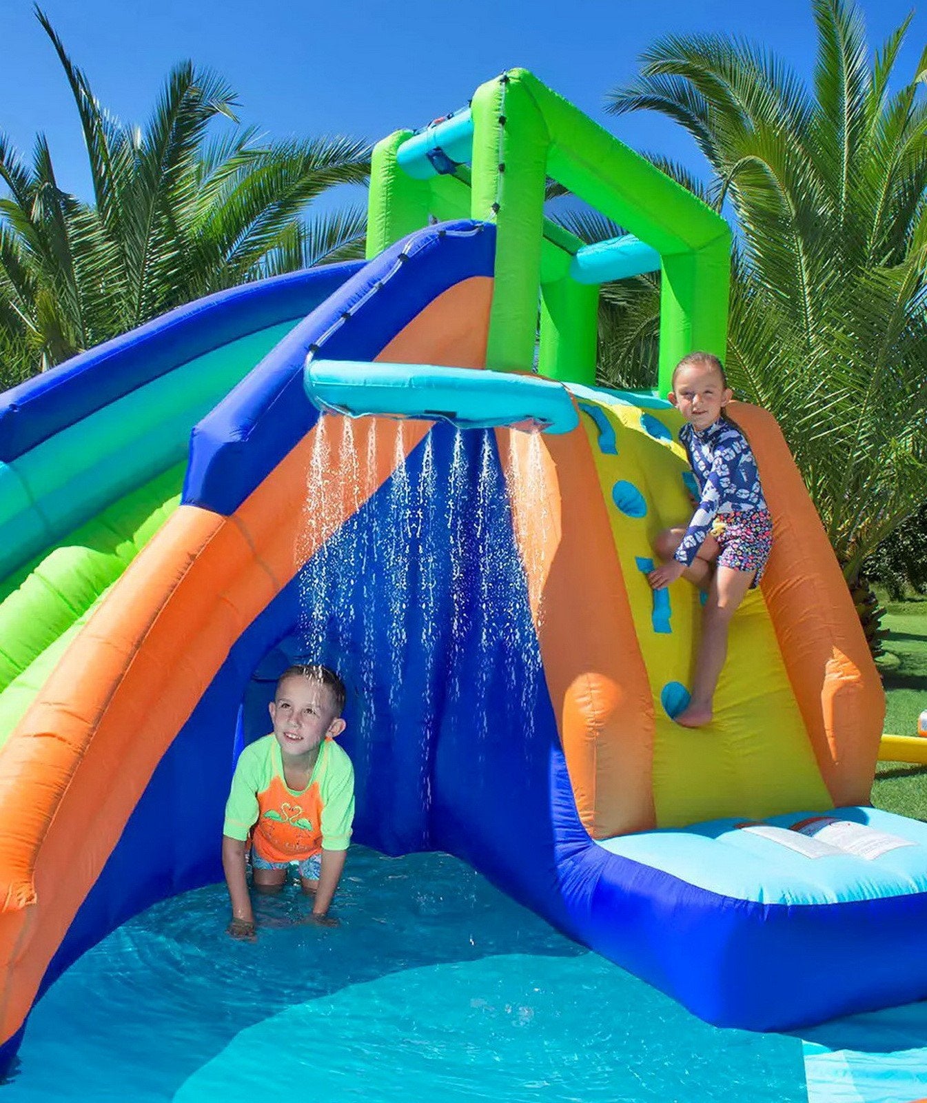 Kids Large Inflatable Water Slide Splash Pool Climbing Wall My First Waterslide