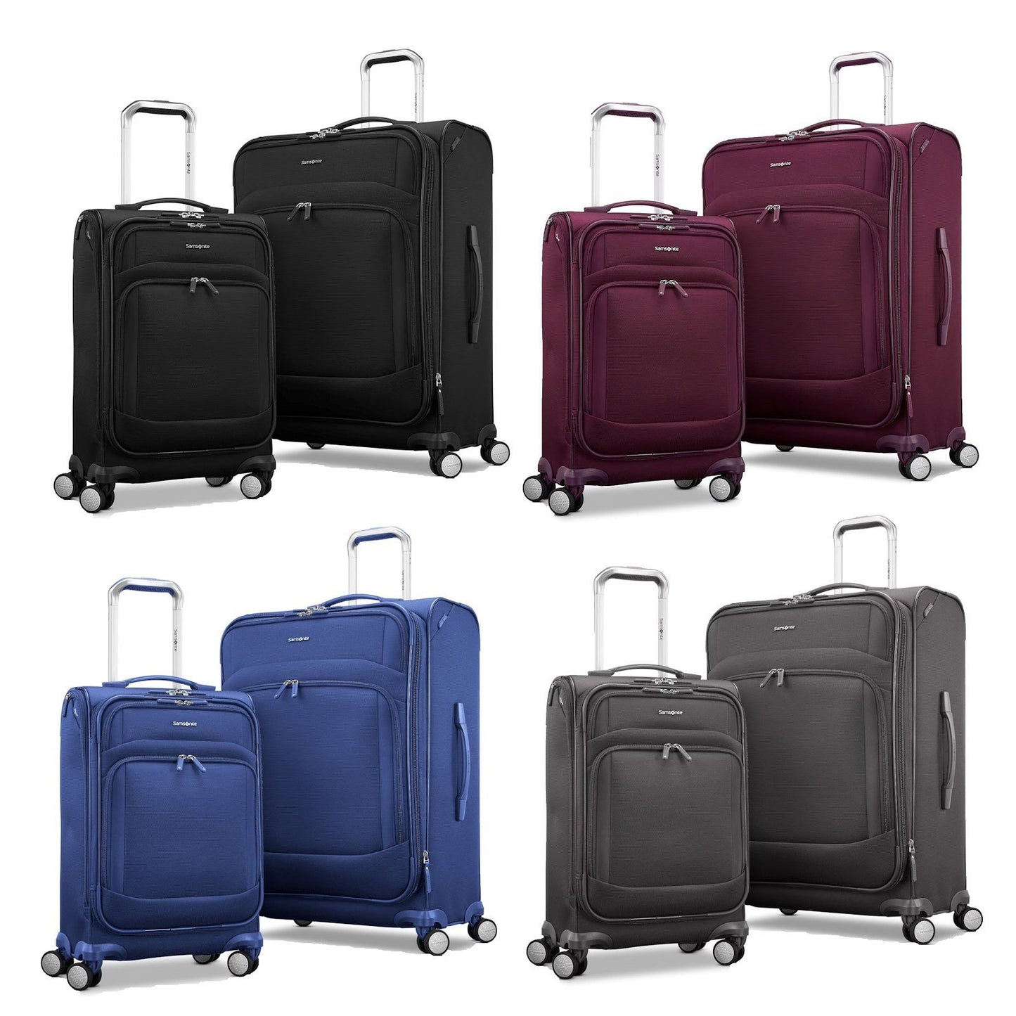 Samsonite 2 pc Softside Spinner Wheel Luggage Set Rolling Expandable Suitcases