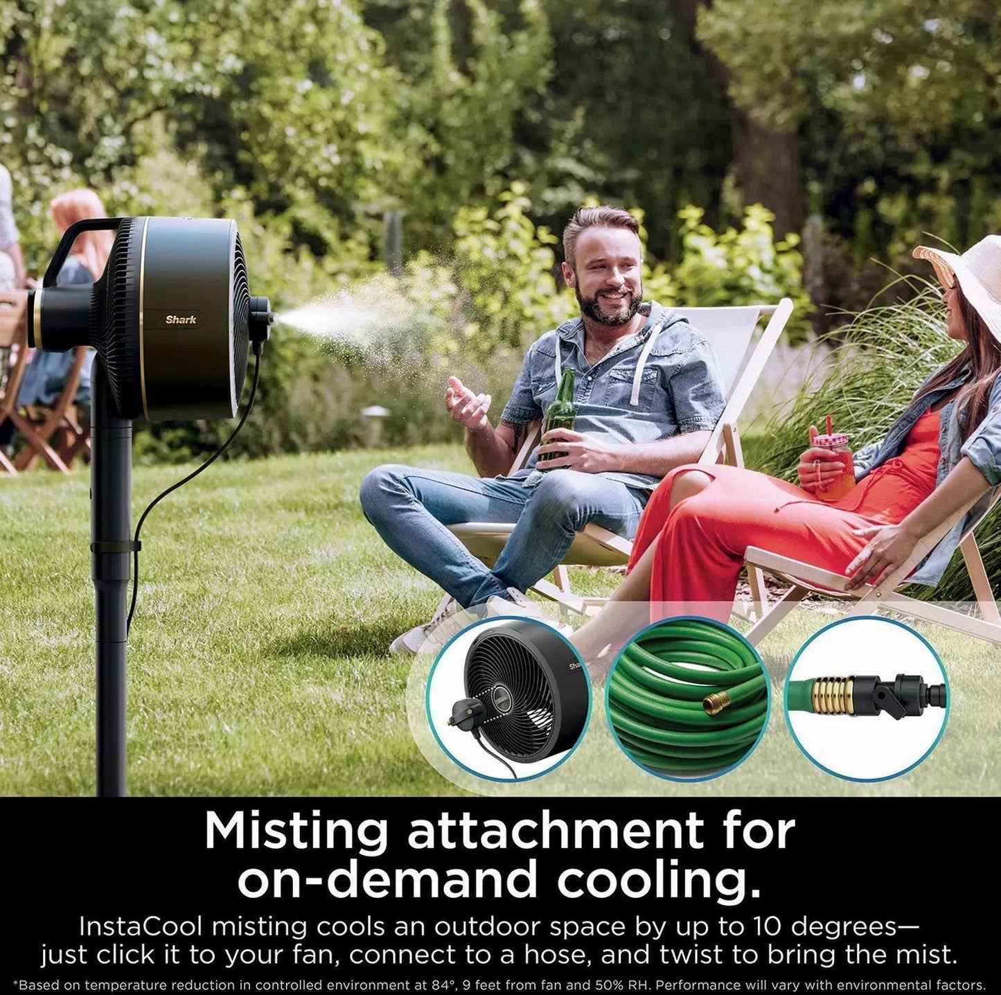 Shark FlexBreeze Fan with Mist Attachment Cordless & Corded Outdoor Indoor