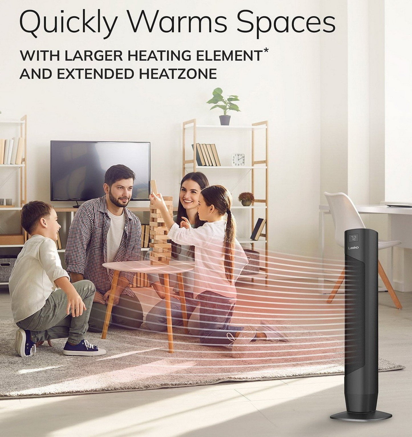 Lasko 32" 1500 Watt Oscillating Room Space Heater Portable Digital Tower