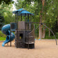 Giant Castle Playground Swing Set Playset Tube Slide Rock Climbing Wall Trapeze
