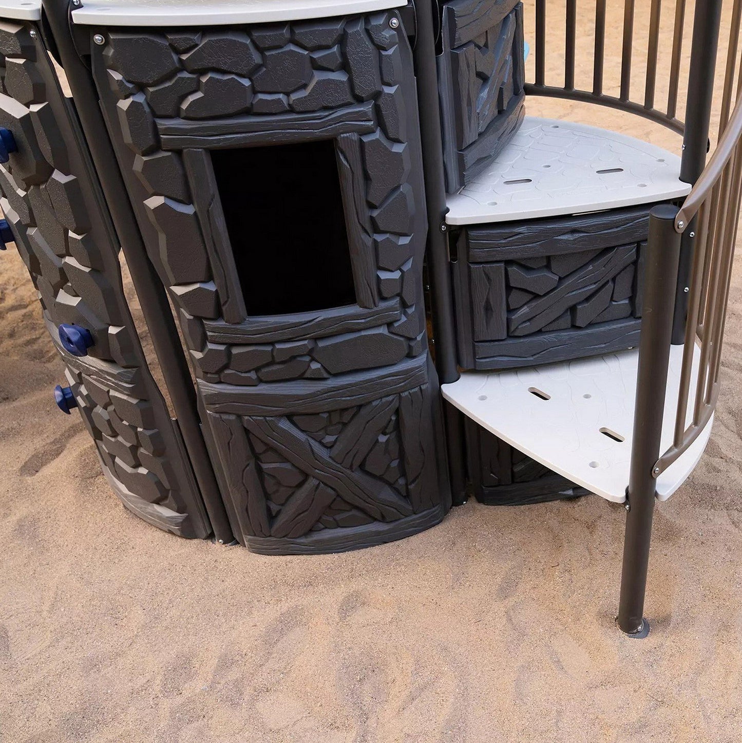 Giant Castle Playground Swing Set Playset Tube Slide Rock Climbing Wall Trapeze