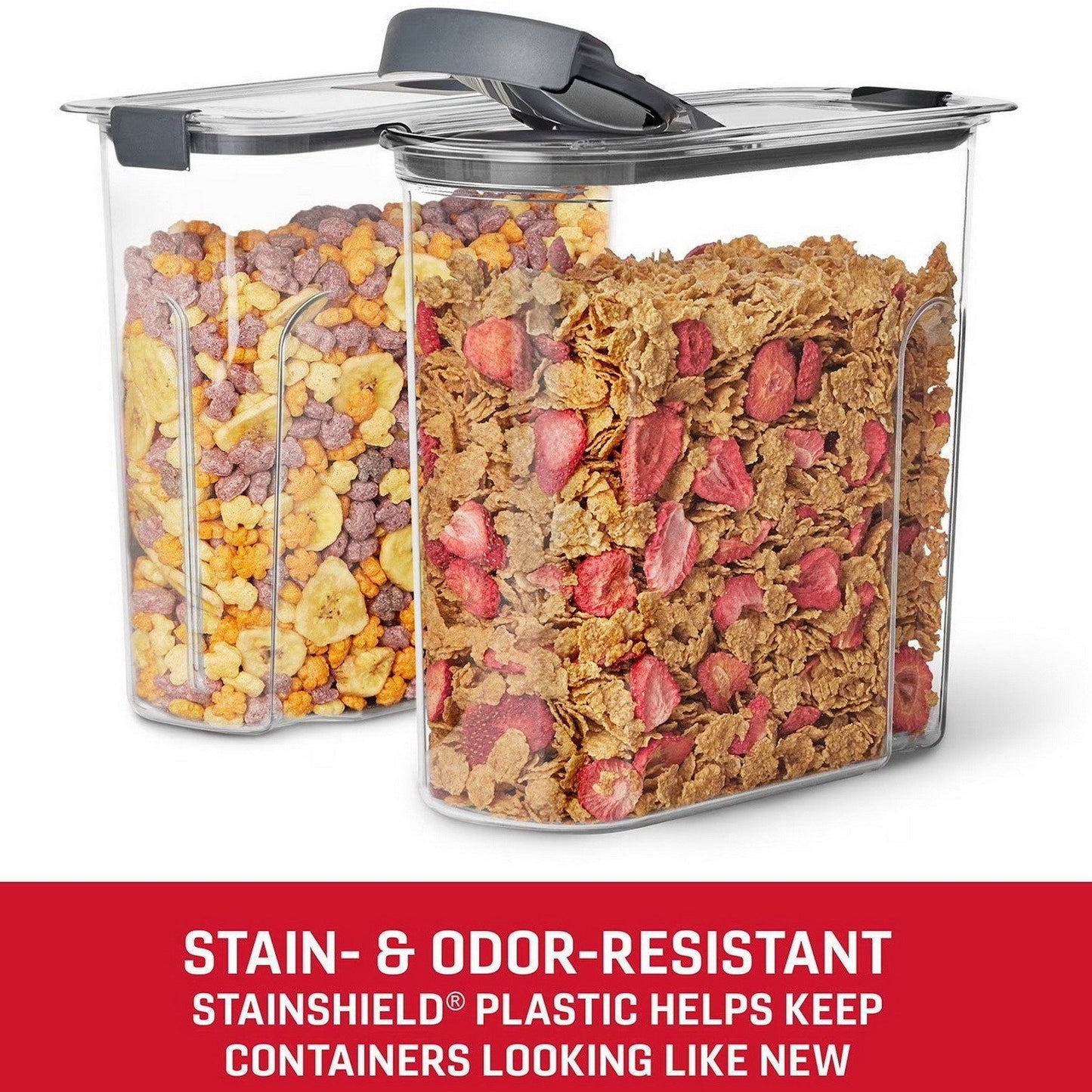 Rubbermaid Brilliance 2 Pack Cereal Dispenser Food Storage Containers 18 Cup