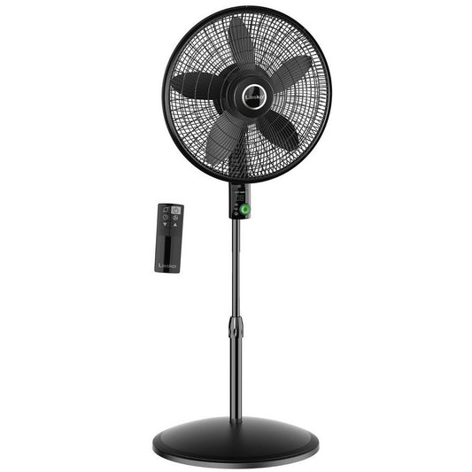 Lasko 18" Eco Quiet Pedestal Fan with Adjustable Height Tilt Remote Control