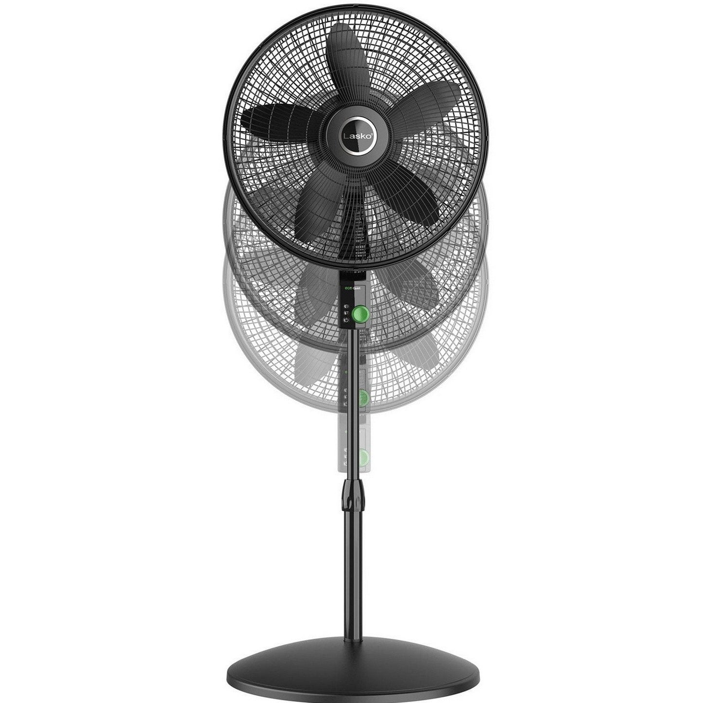 Lasko 18" Eco Quiet Pedestal Fan with Adjustable Height Tilt Remote Control