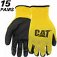 CAT PU Coated Palm Work Gloves 15 Pairs Breathable Mesh Multipurpose Grip