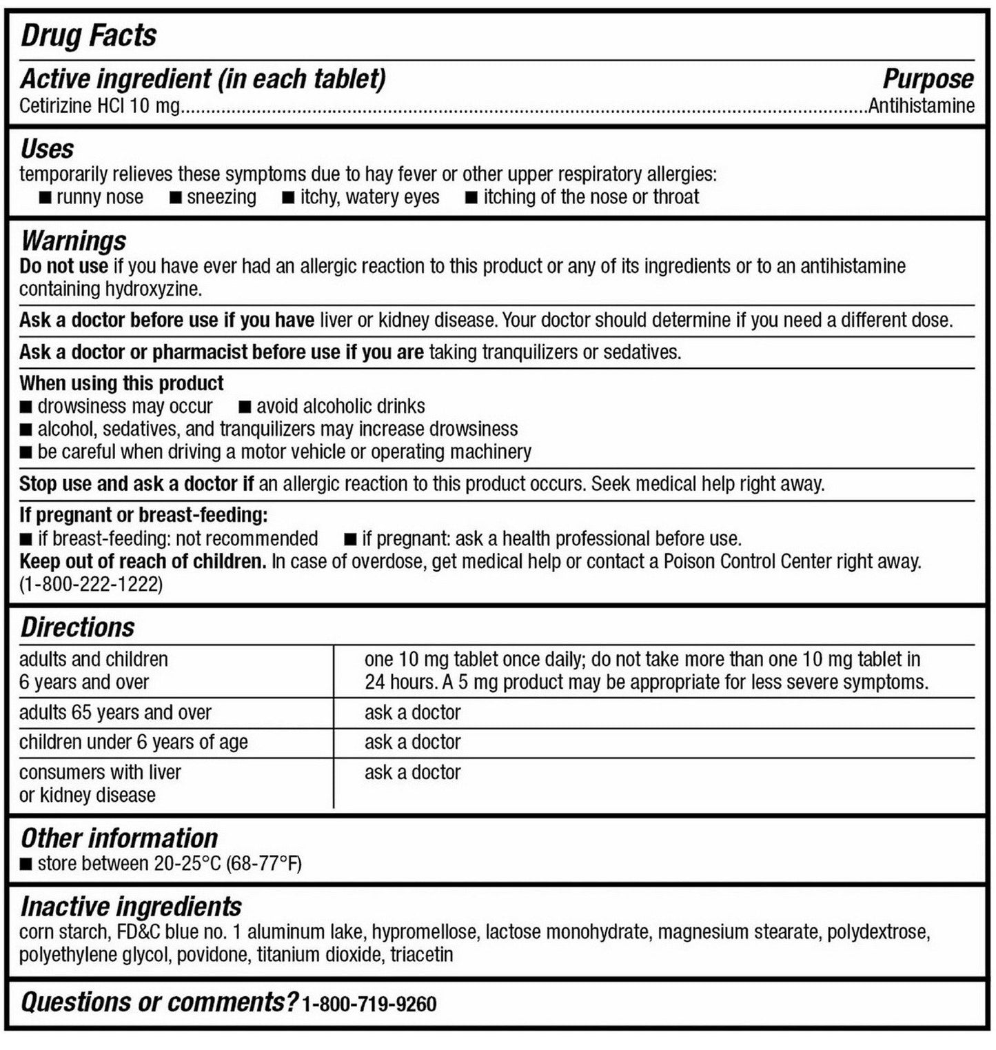 400 Allergy Relief Tablets Cetirizine Hydrochloride 10mg Antihistamine Aller-Zyr