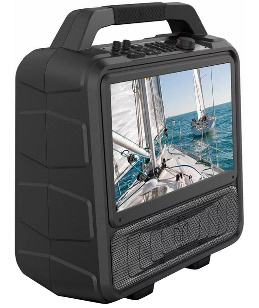 Portable Rechargeable Bluetooth Speaker with 15.6” LED TV Screen Monster Vision
