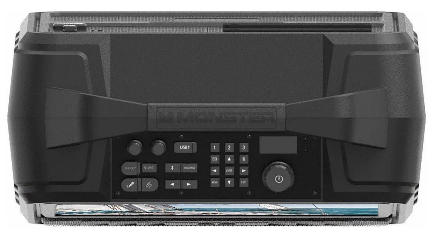 Portable Rechargeable Bluetooth Speaker with 15.6” LED TV Screen Monster Vision