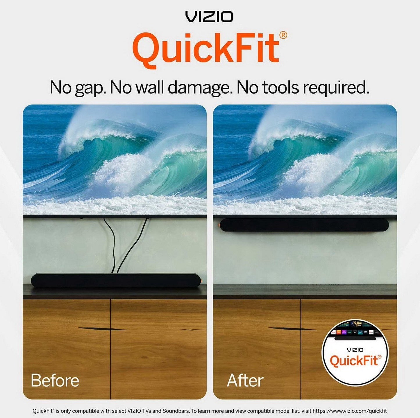 VIZIO 5.1 Sound Bar Dolby Atmos QuickFit Home Theater Wireless Subwoofer