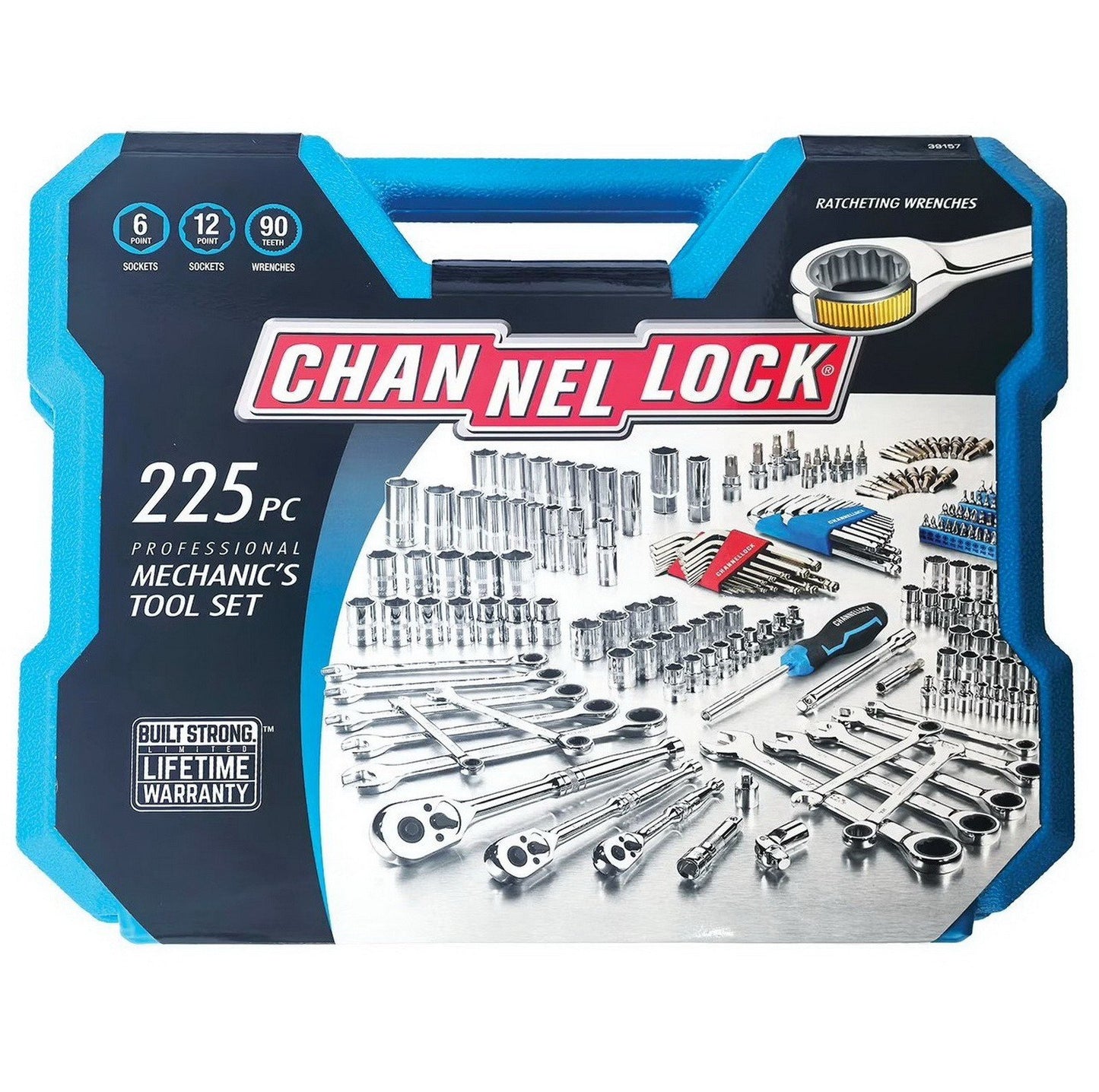 225 piece Channellock Ratchet Wrench Sockets Mechanic's Tool Set SAE & Metric