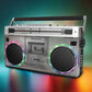 ION Audio Boombox with Bluetooth Cassette AM/FM Radio & Multi Color LED Lights
