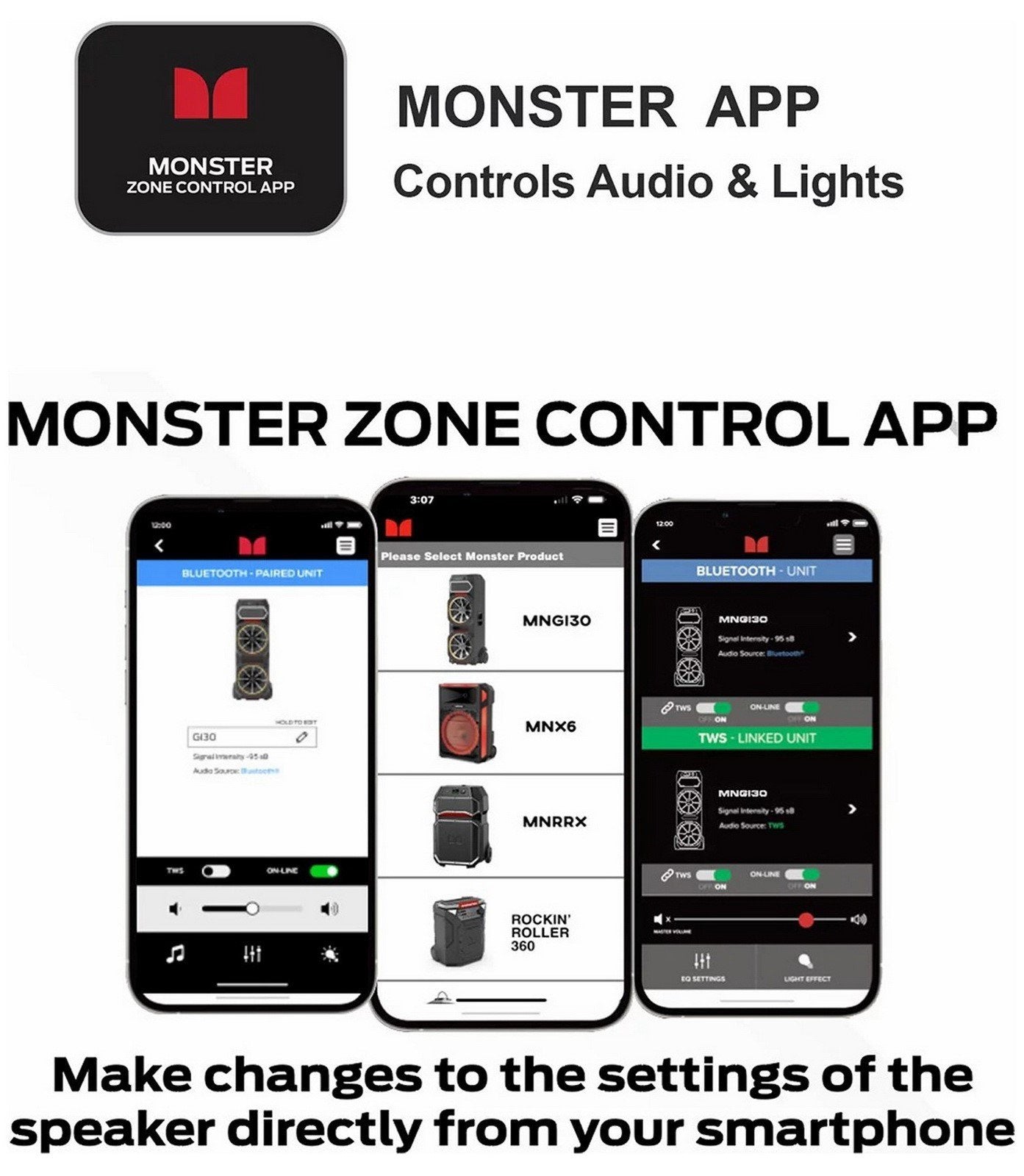 Huge Monster GI30 1800 Watt Party Bluetooth Speaker Dual 15" Subwoofers 54" Tall