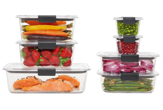 Rubbermaid 14 pc Stain Shield Food Storage Containers Set Clear Plastic Airtight