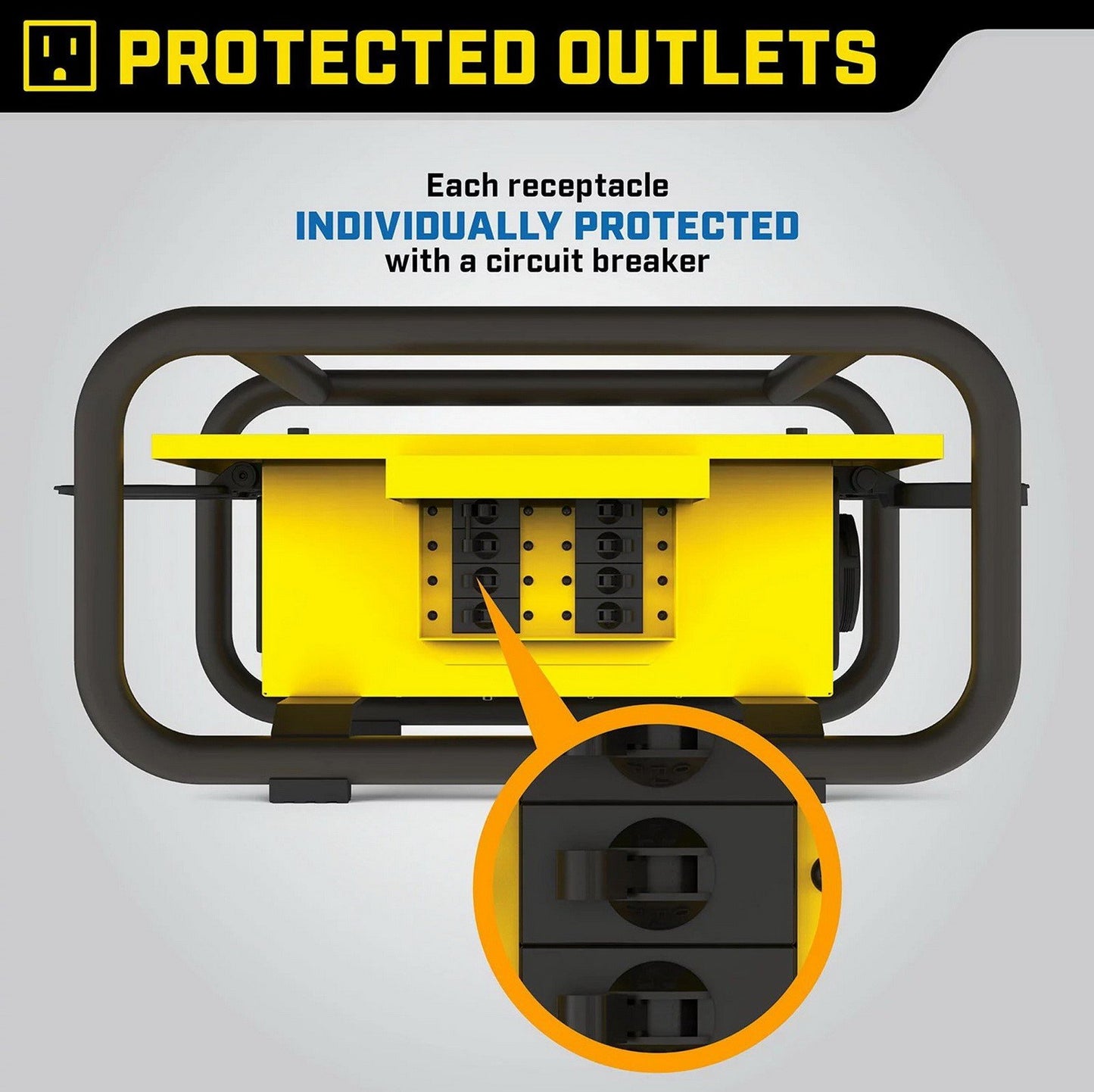 6 Outlet Spider Box Power Distribution Box 50 Amp OSHA Compliant