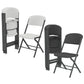 Folding Chairs 4 Pack Indoor Outdoor Seating White or Black Steel Bypass Frame