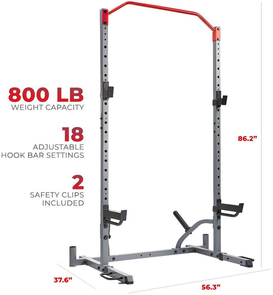 Weightlifting Squat Stand Rack Power Cage with Pull-Up Bar Weight Storage 800 lb