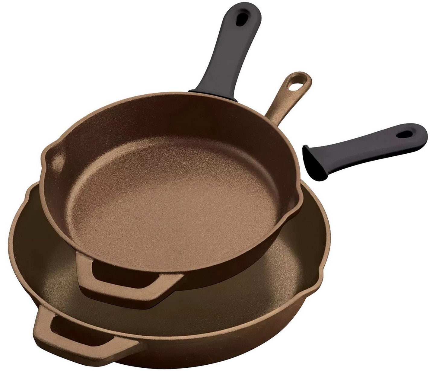 Tramontina Enamel Cast Iron Skillets Fry Pans Set 10" and 12" Induction Ready