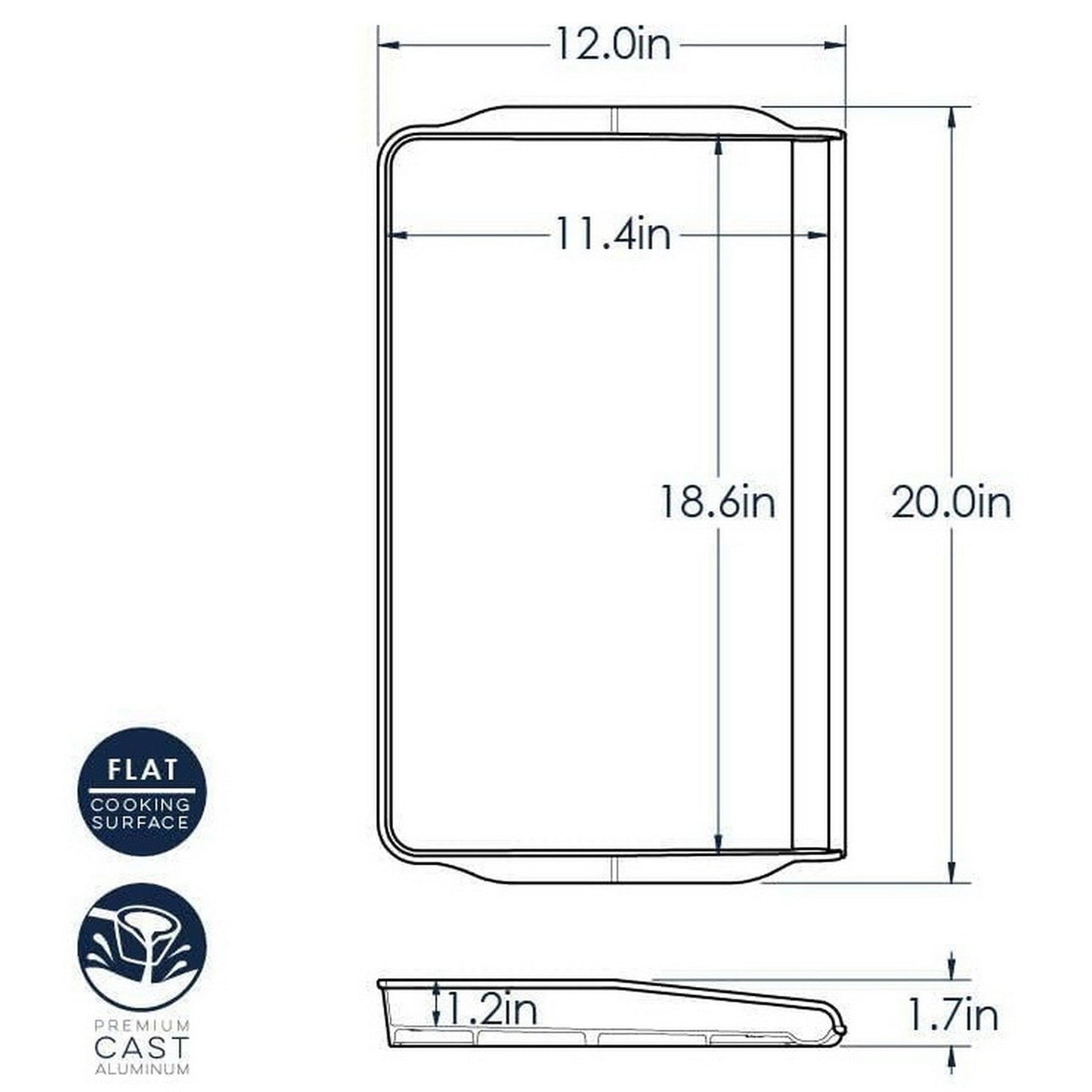 Nordic Ware Cast Aluminum Griddle Stovetop or Outdoor Grill Ceramic Nonstick